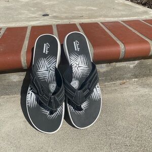 Clarks Black and White Sporty Sandals